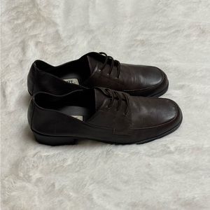 Vintage Cherokee Brown Leather Slip On Mary Jane Oxford Shoes Size 9.5 Retro